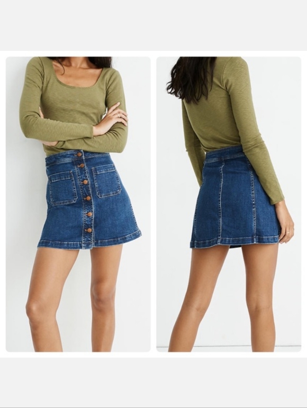 Madewell Stretch Denim A-Line Mini Skirt Women's Size 4